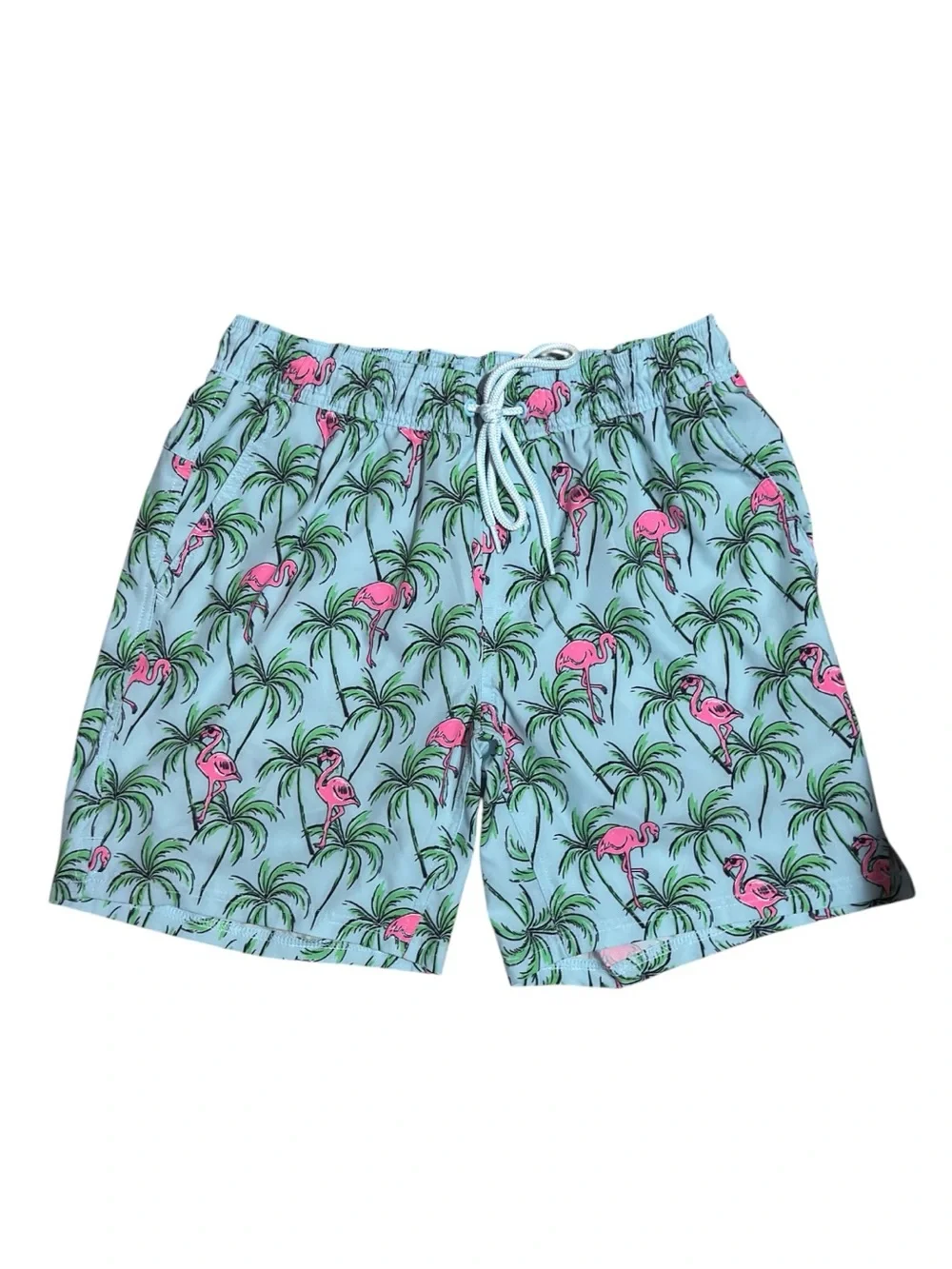 George Men’s Performance-Lined Bright Flamingo Swim Trunk Shorts